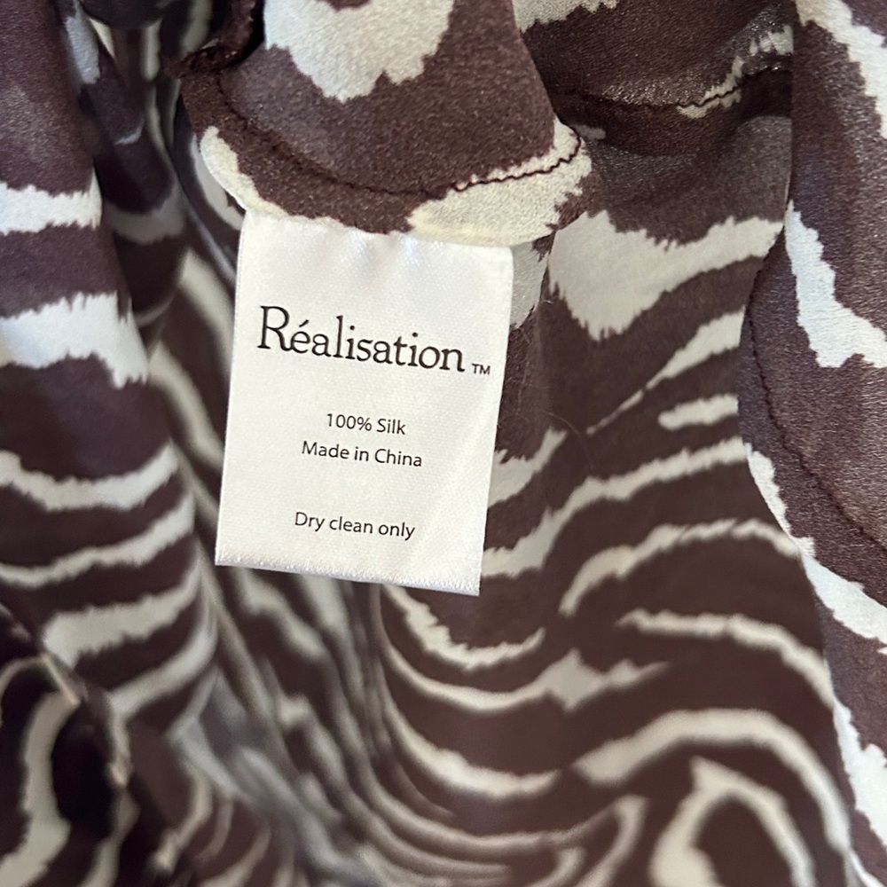 Realisation Par Gia Long Sleeve Silk Zebra Maxi Dress Animal - Picture 8 of 13